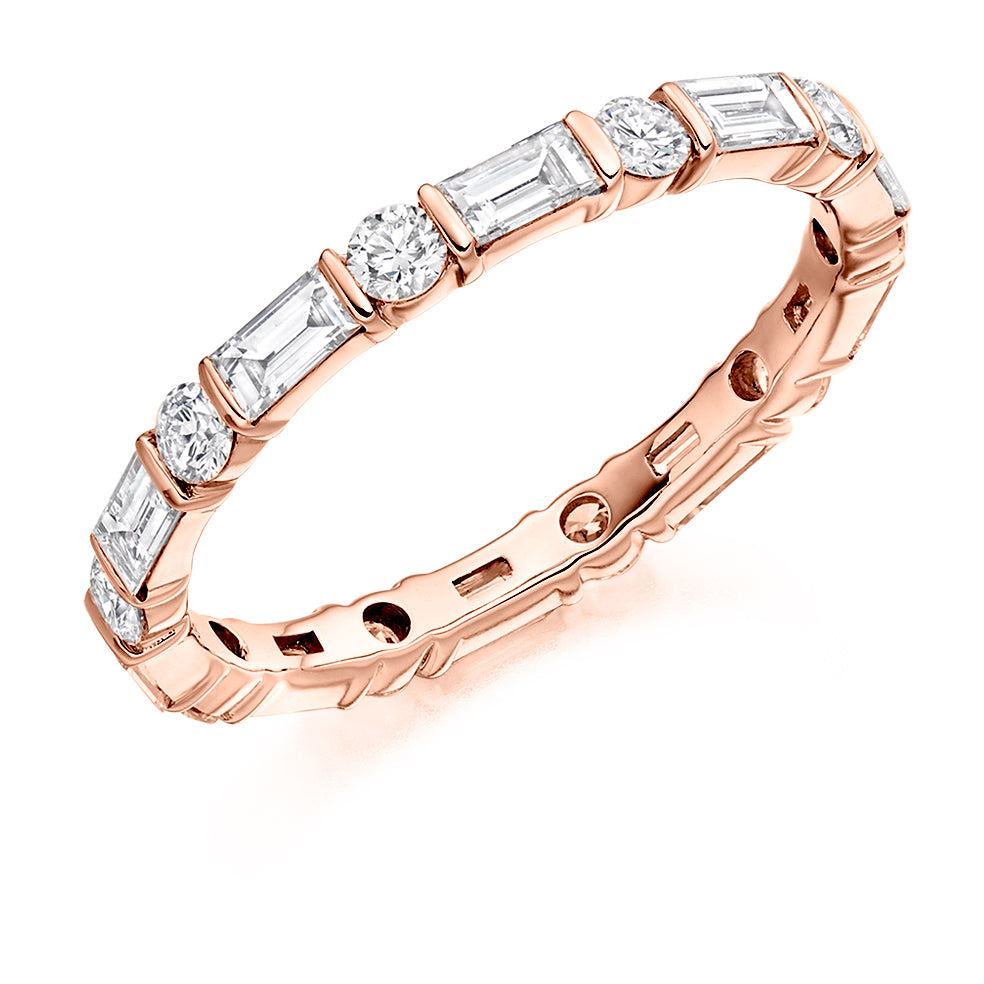 Bar-Set Full Eternity Ring, 1.2ct total in Rose Gold