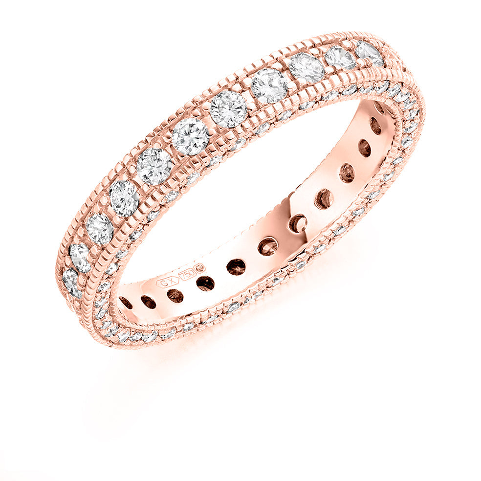 Grain-Set Full Eternity Ring, 1.25ct total (FET3049A) in Rose Gold