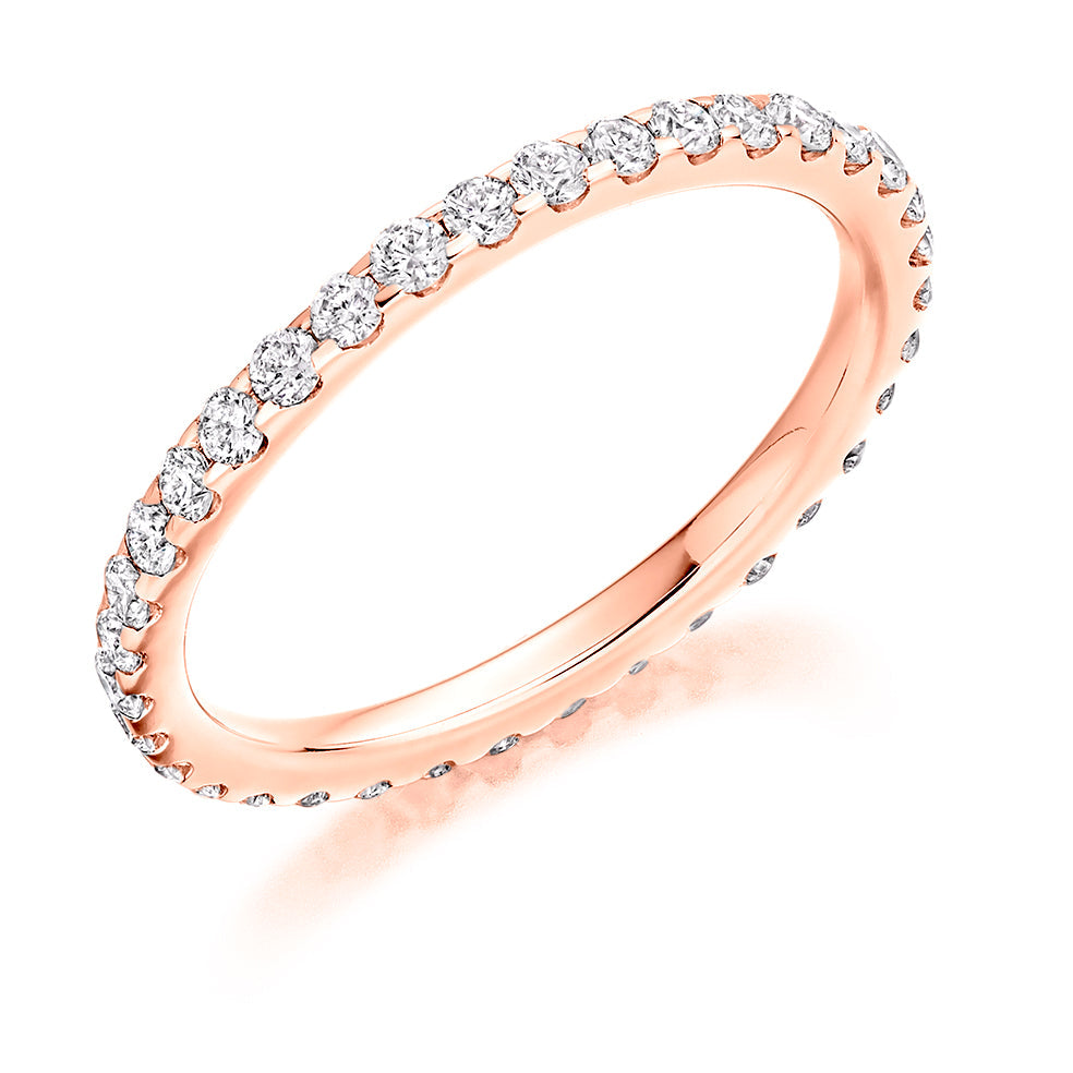 Micro-Claw Diamond Full Eternity Ring, 0.6ct in Rose Gold