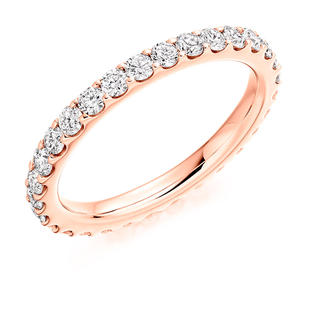 Micro-Claw Diamond Full Eternity Ring, 1.25ct in Rose Gold