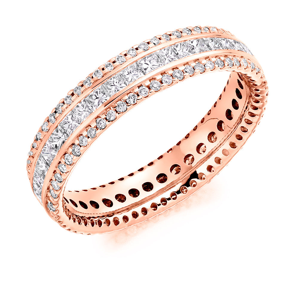 Channel & Micro-Claw Full Eternity Ring, 1.35ct total in Rose Gold