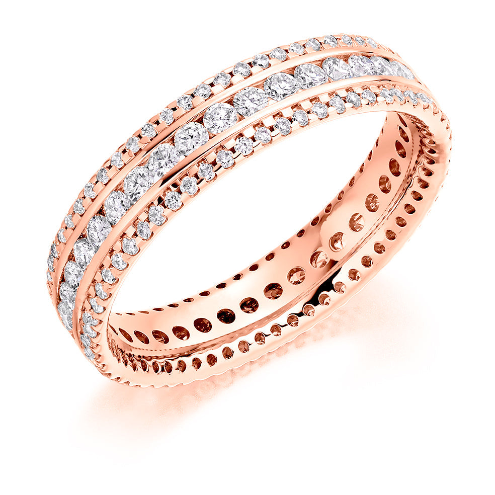 Channel & Micro-Claw Full Eternity Ring, 1.0ct total in Rose Gold