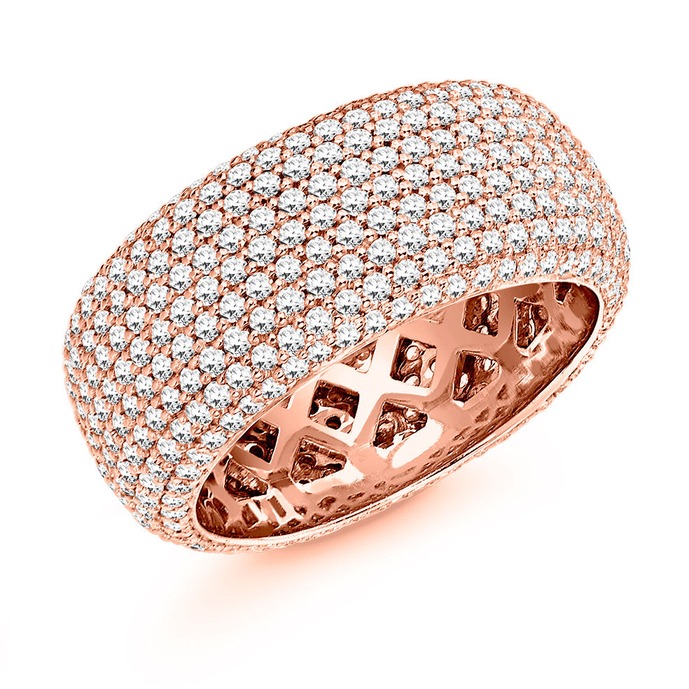 Pavé Diamond Full Eternity Ring, 2.4ct in Rose Gold