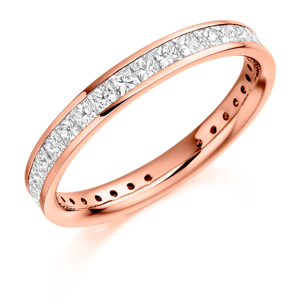Channel-Set Diamond Full Eternity Ring B, 1.3ct in Rose Gold