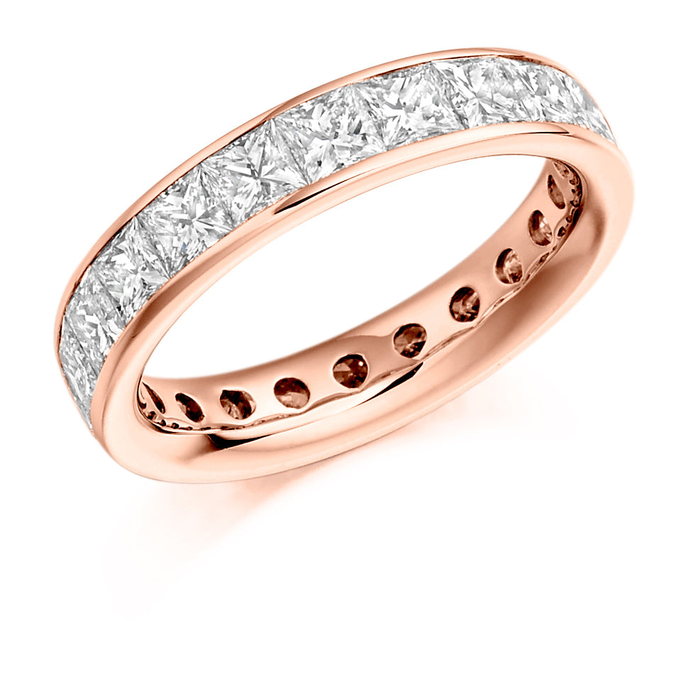 Channel-Set Diamond Full Eternity Ring, 3.3ct in Rose Gold