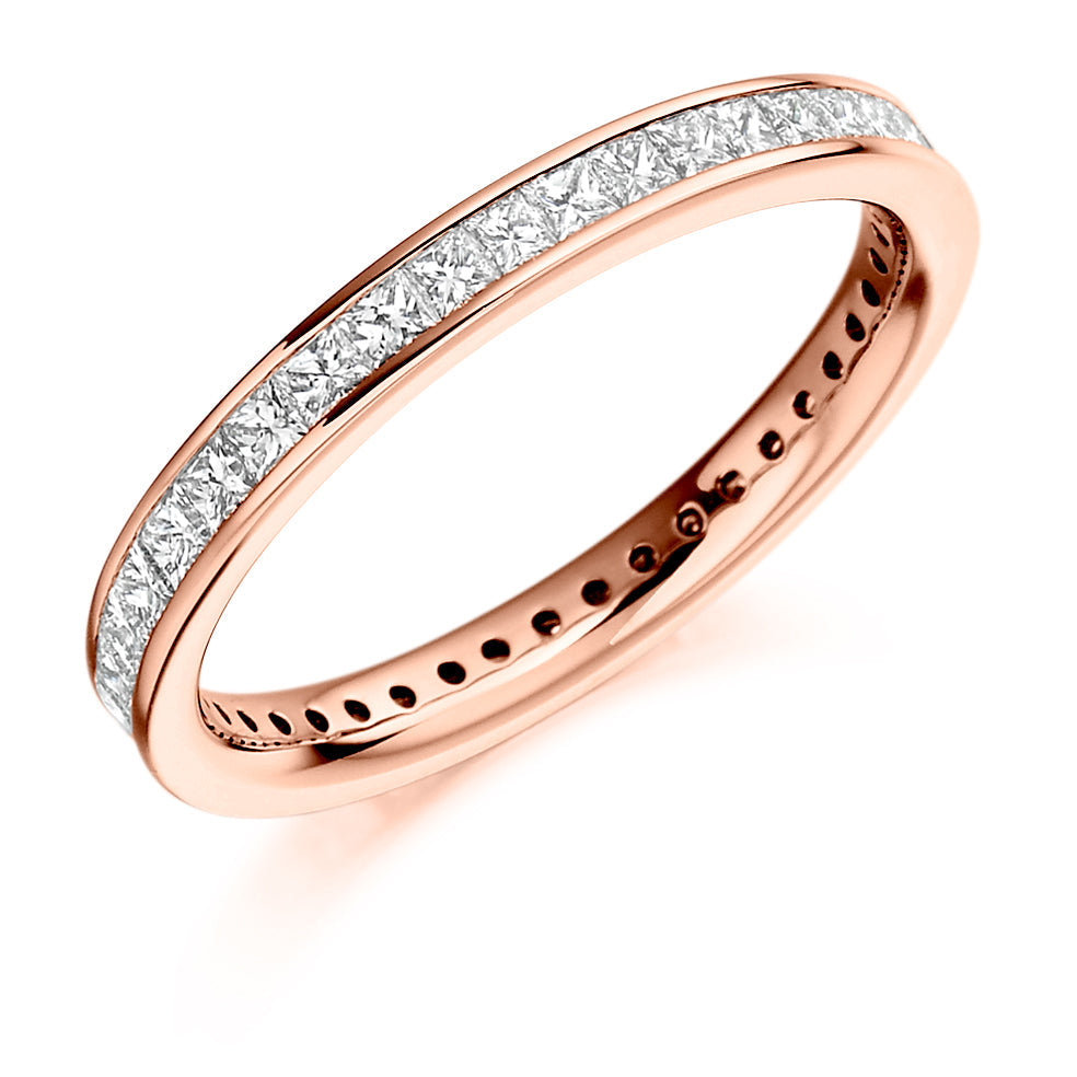 Channel-Set Diamond Full Eternity Ring B, 1.0ct in Rose Gold