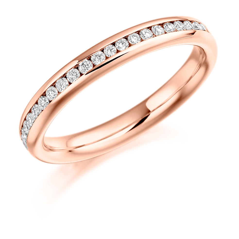 Channel-Set Diamond Full Eternity Ring C, 0.5ct in Rose Gold