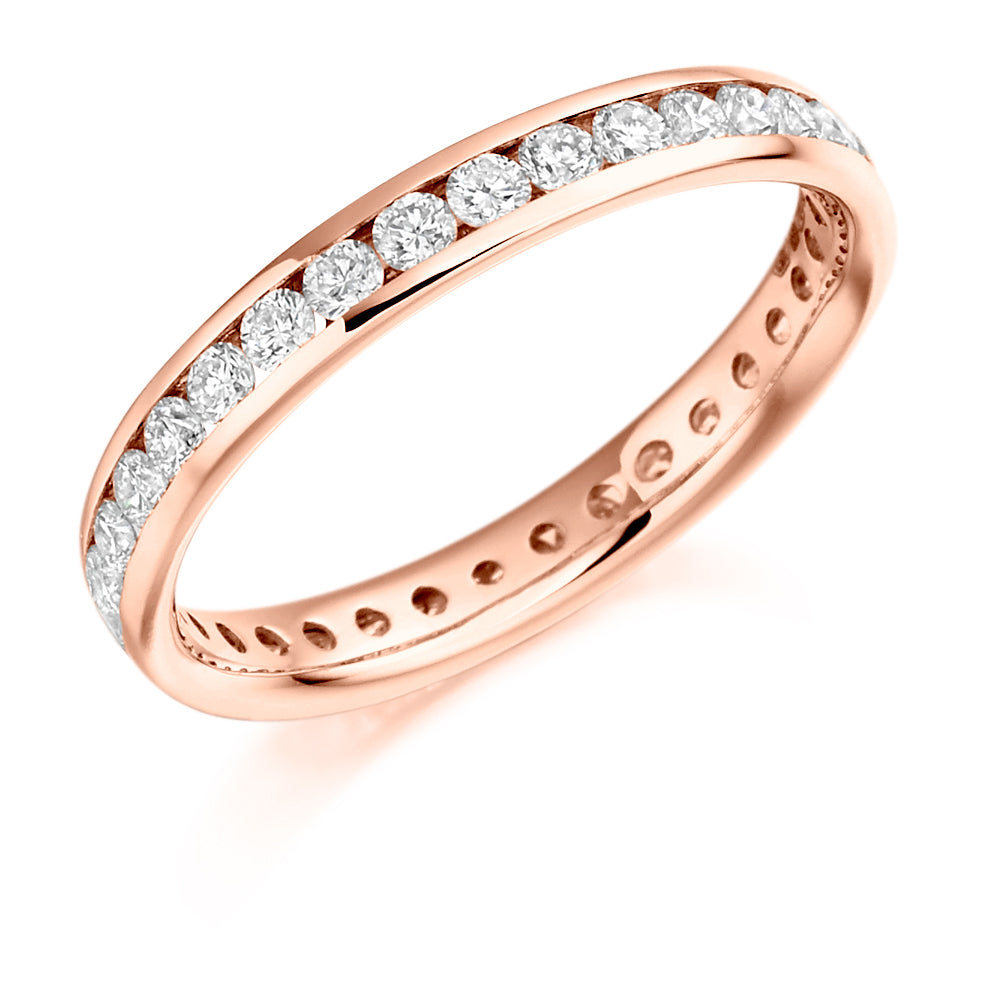 Channel-Set Diamond Full Eternity Ring, 0.88ct in Rose Gold