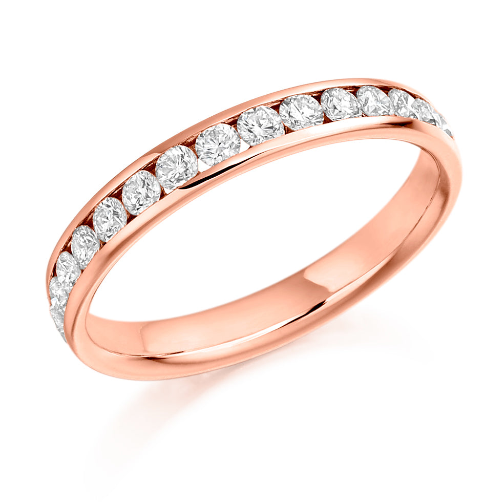 Channel-Set Diamond Full Eternity Ring, 1.04ct in Rose Gold