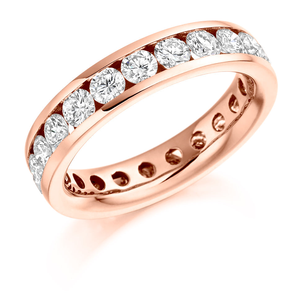 Channel-Set Diamond Full Eternity Ring, 2.54ct in Rose Gold