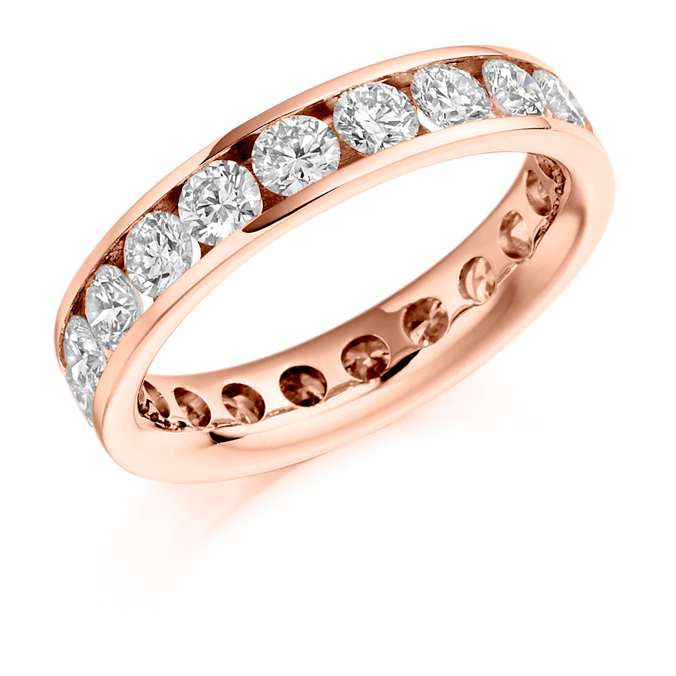 Channel-Set Diamond Full Eternity Ring, 3.04ct in Rose Gold