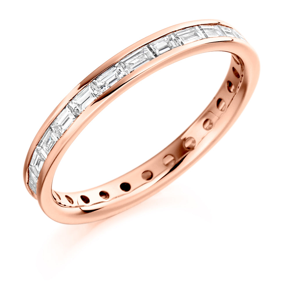 Channel-Set Diamond Full Eternity Ring C, 1.0ct in Rose Gold