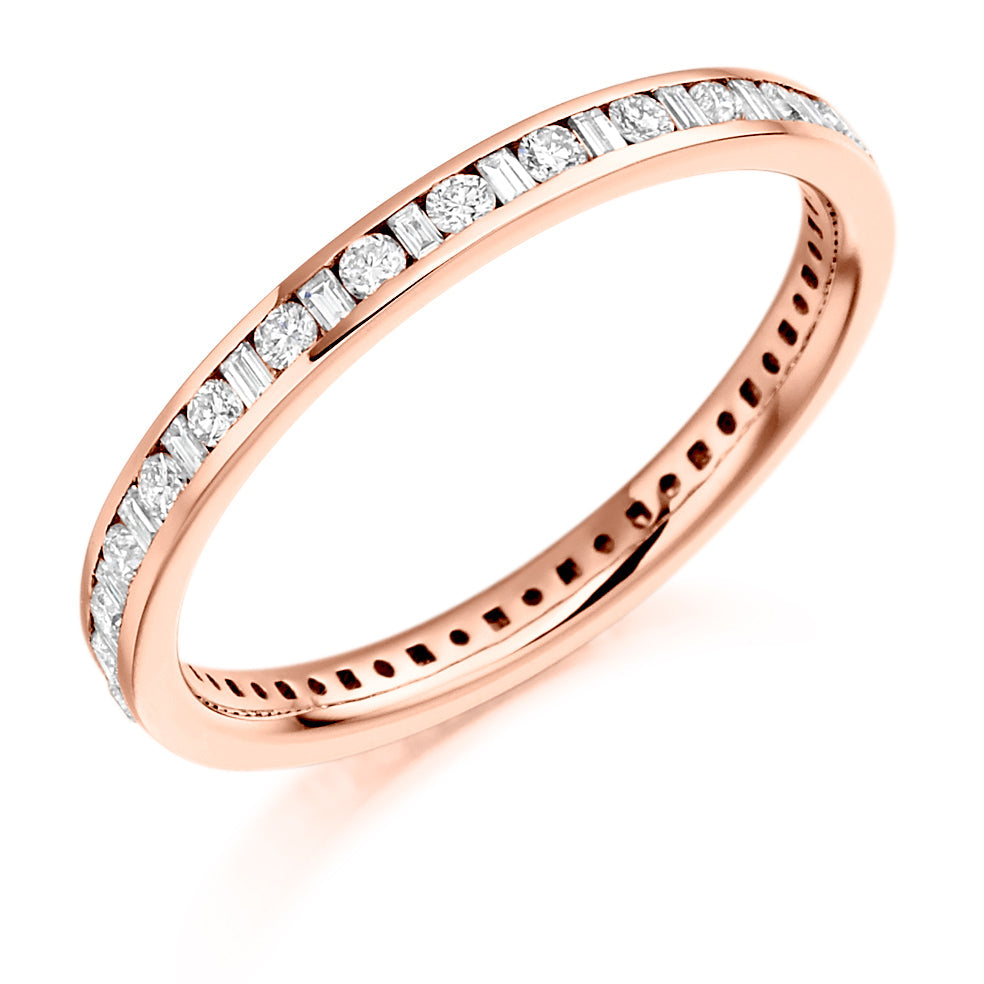 Channel-Set Diamond Full Eternity Ring E, 0.5ct in Rose Gold