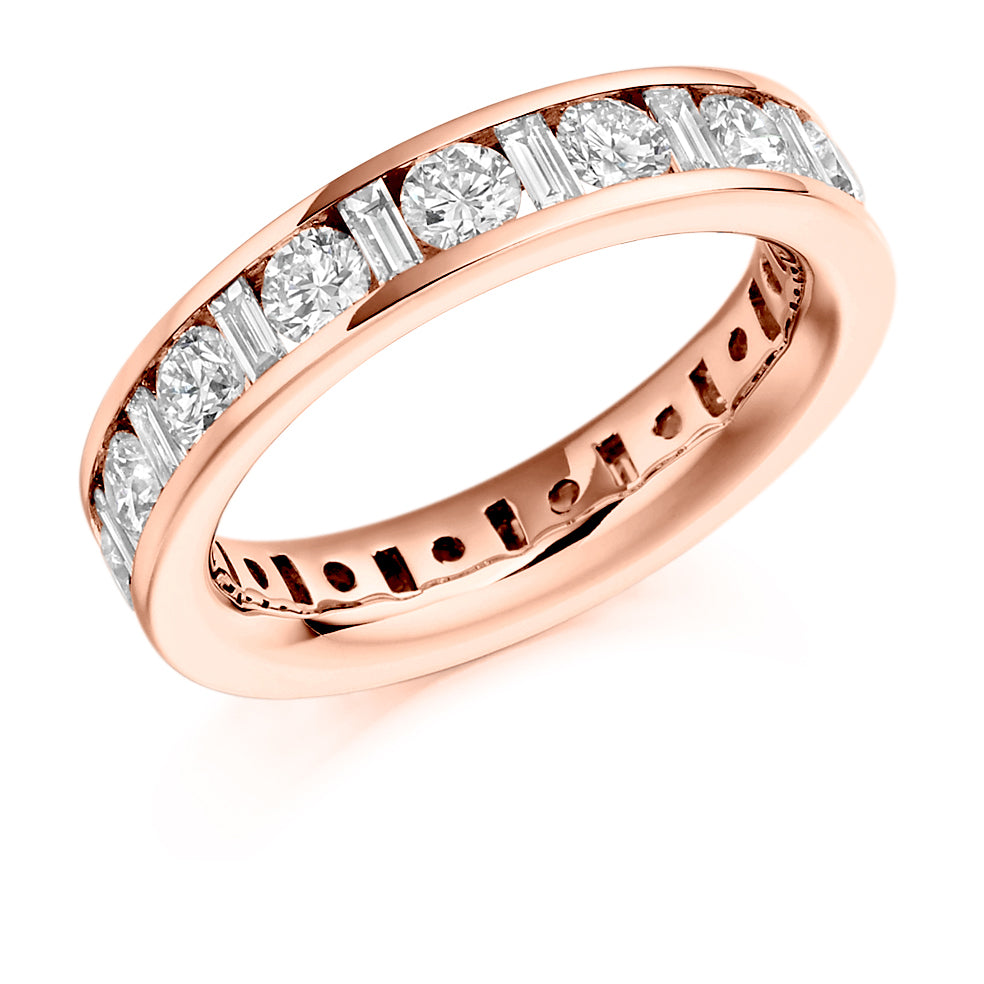 Channel-Set Full Eternity Ring, 3.01ct total in Rose Gold