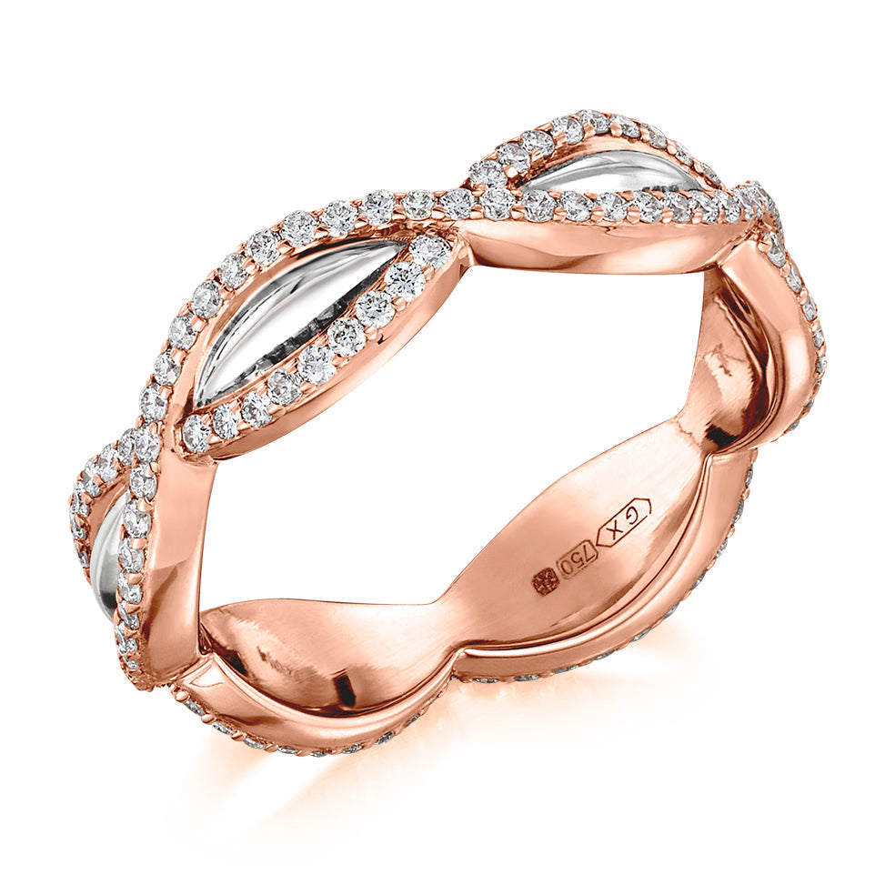 Micro-Claw Full Eternity Ring, 0.6ct total in Rose Gold