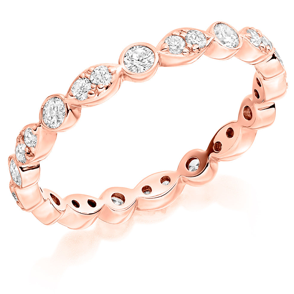 Rubover Full Eternity Ring, 0.6ct total in Rose Gold