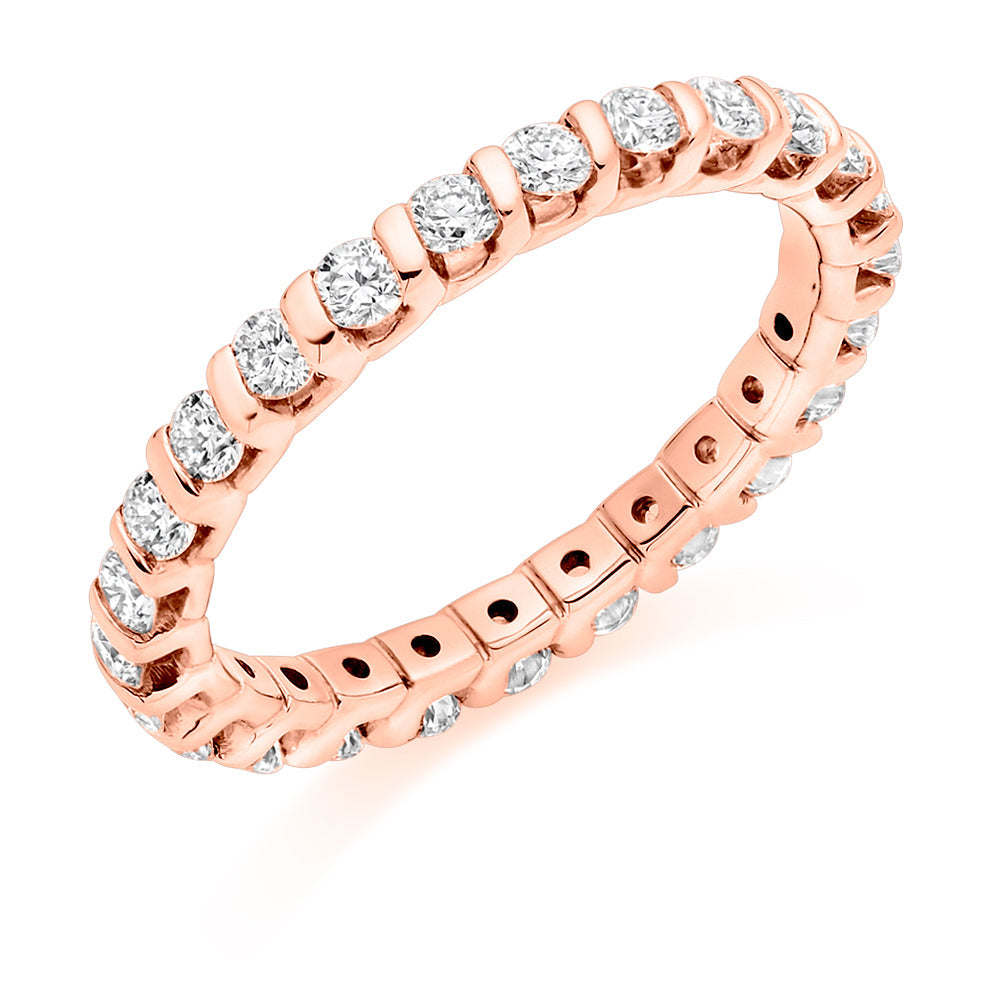 Bar-Set Full Eternity Ring, 1.0ct total in Rose Gold