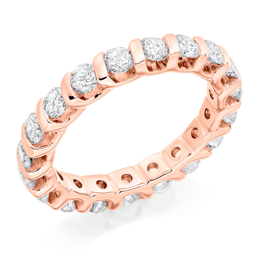 Bar-Set Full Eternity Ring, 2.0ct total in Rose Gold