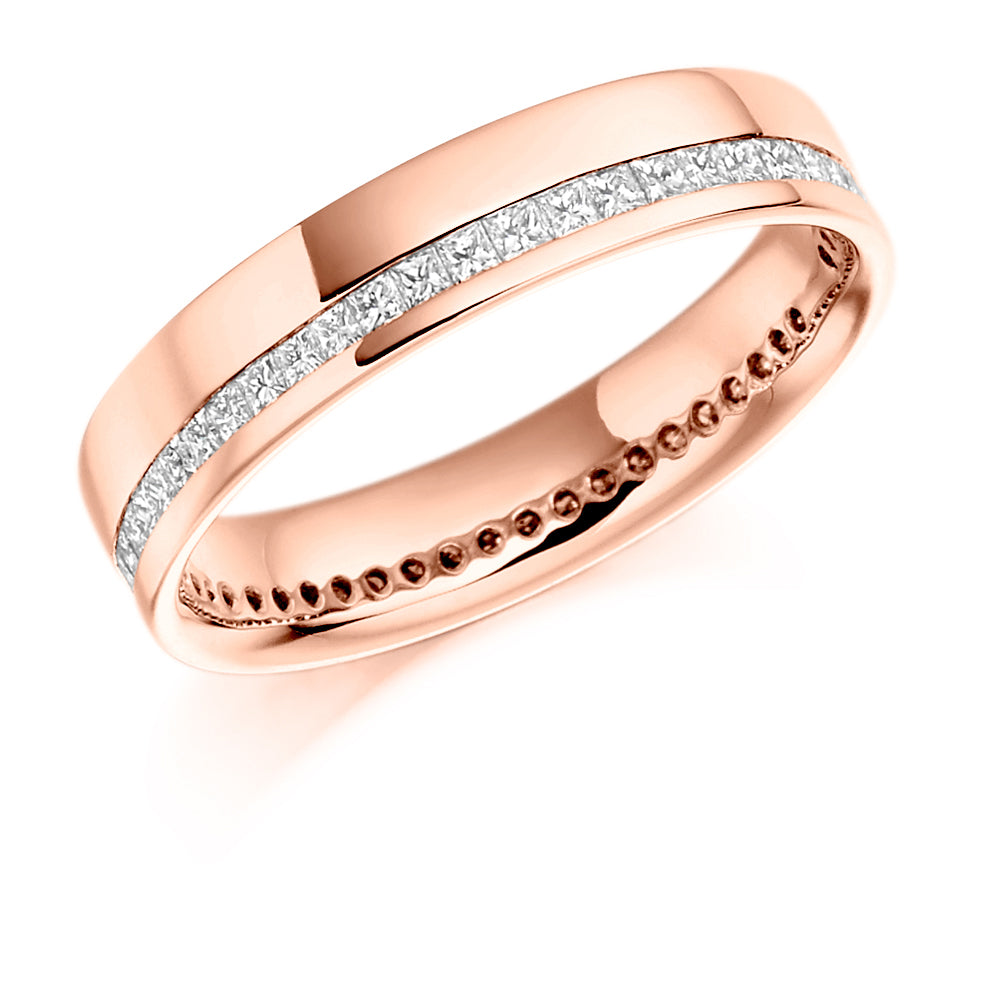 Offset Channel-Set Diamond Full Eternity Ring, 0.54ct in Rose Gold