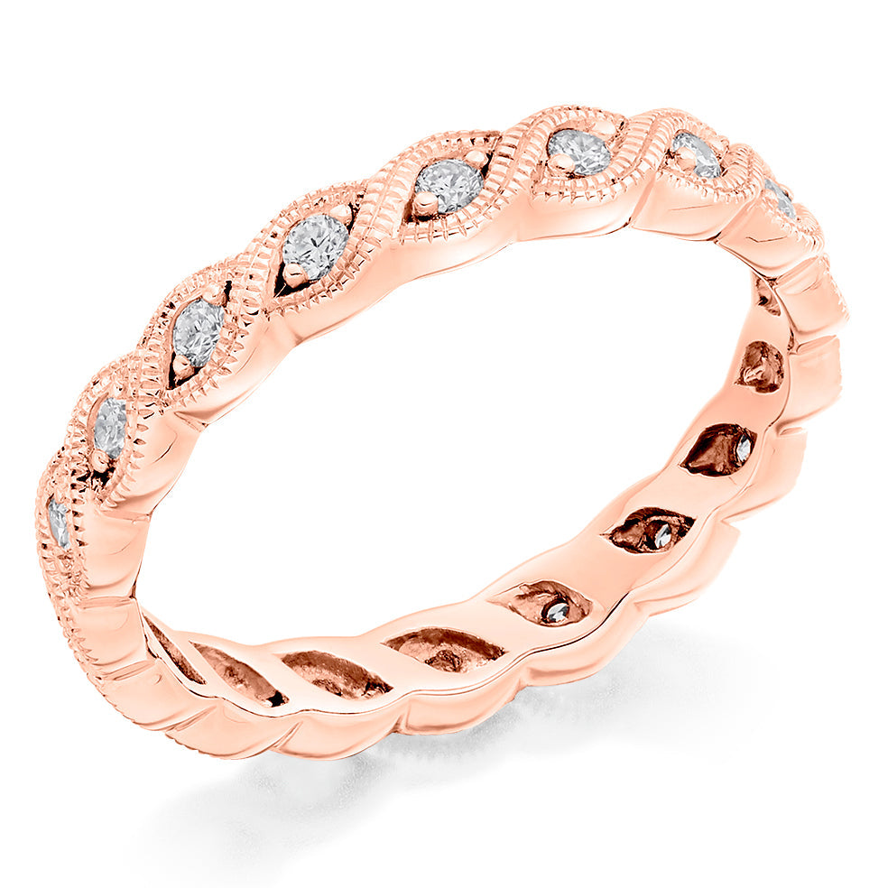 Claw-Set Diamond Full Eternity Ring, 0.35ct in Rose Gold