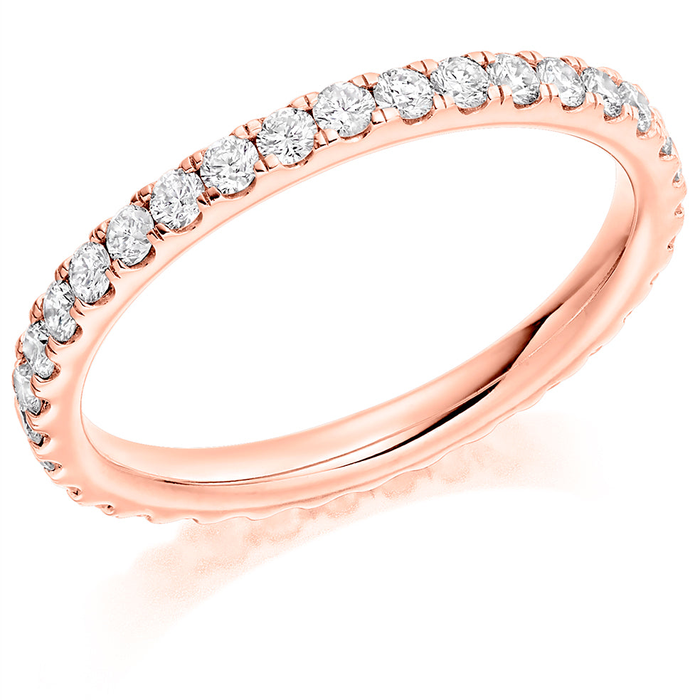 Micro-Claw Diamond Full Eternity Ring B, 0.75ct in Rose Gold