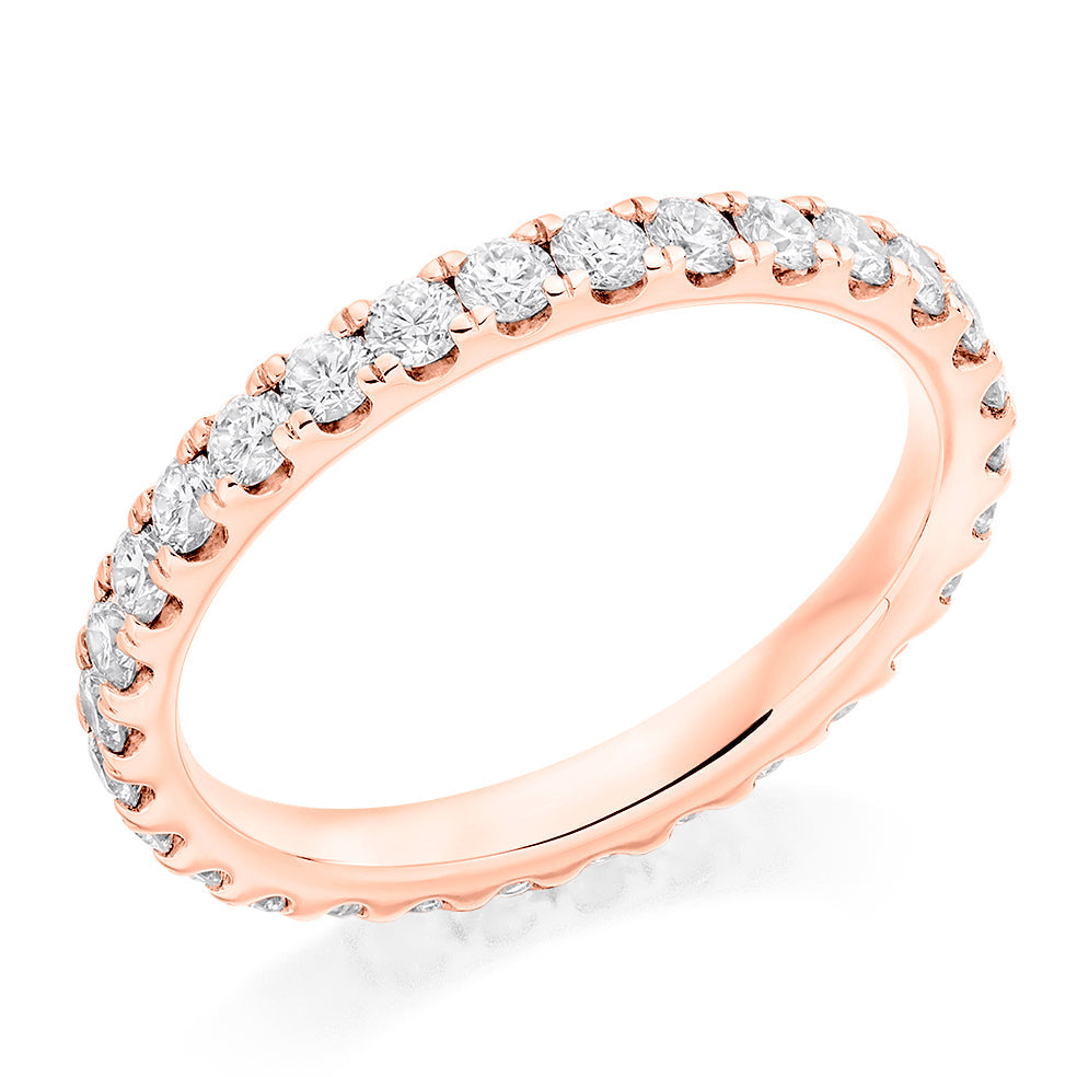 Micro-Claw Diamond Full Eternity Ring C, 1.0ct in Rose Gold