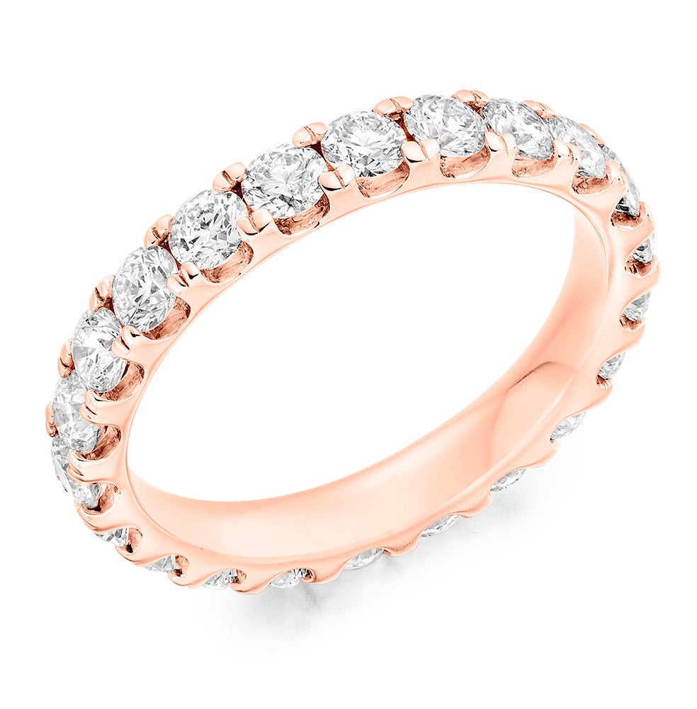 Micro-Claw Diamond Full Eternity Ring B, 1.5ct in Rose Gold