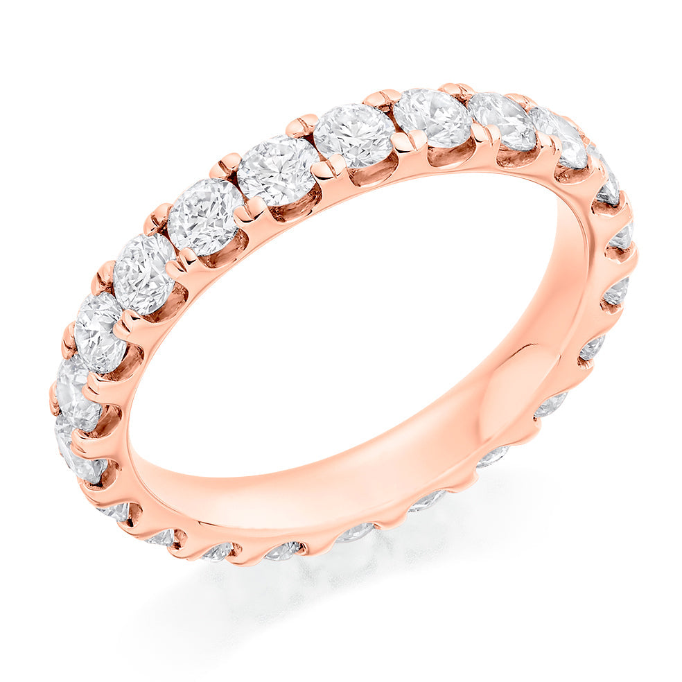 Micro-Claw Diamond Full Eternity Ring, 2.0ct in Rose Gold