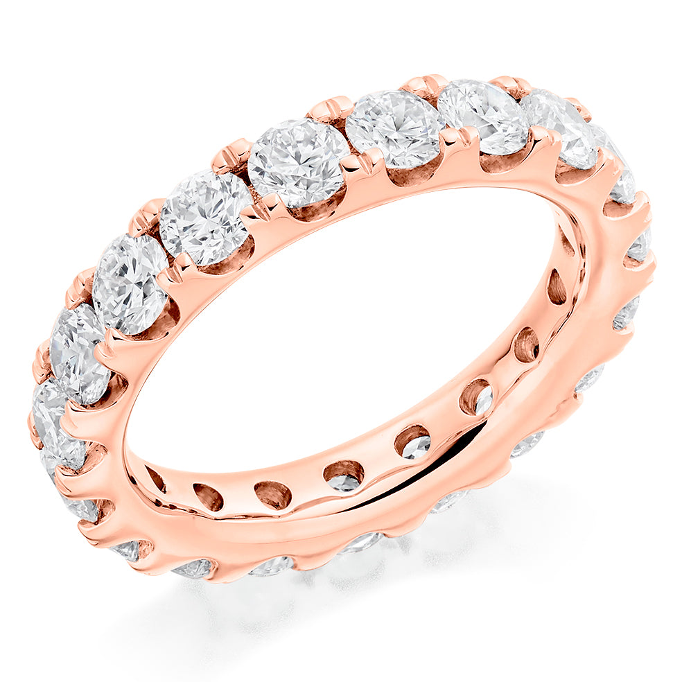 Micro-Claw Diamond Full Eternity Ring, 3.0ct in Rose Gold