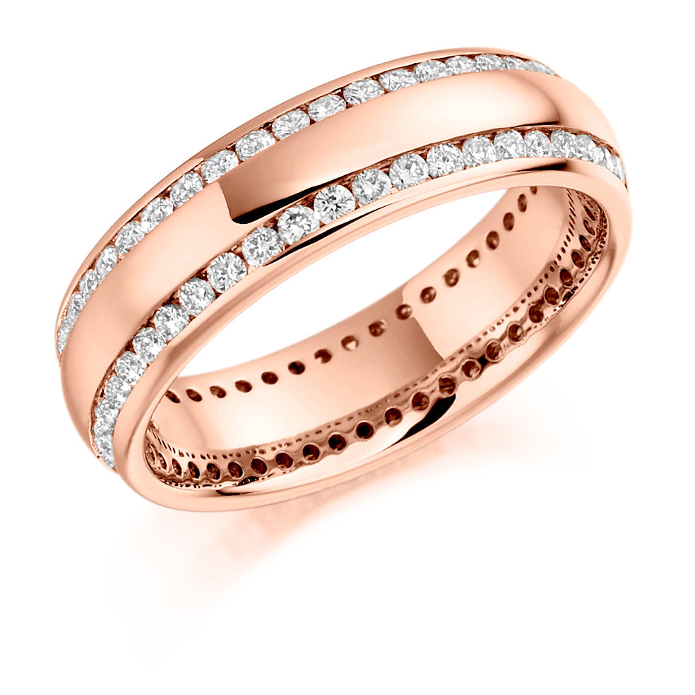 Channel-Set Full Eternity Ring, 1.0ct total (FET984) in Rose Gold