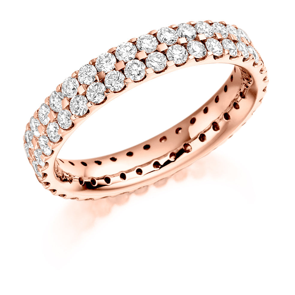 Micro-Pavé Diamond Full Eternity Ring, 1.55ct in Rose Gold