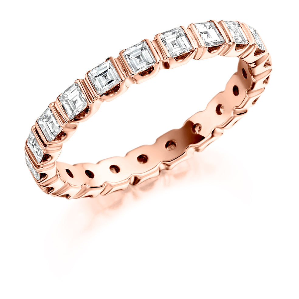 Bar-Set Full Eternity Ring, 1.5ct total in Rose Gold