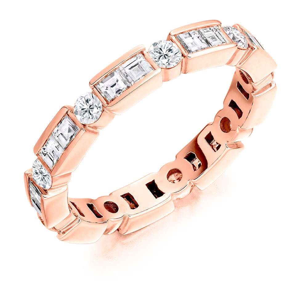 Bar-Set Full Eternity Ring, 1.5ct total (FETRC2012) in Rose Gold
