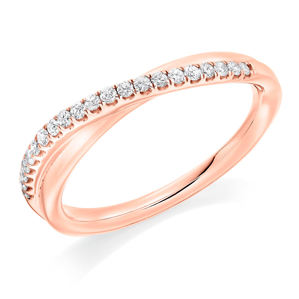 Micro-Claw Diamond Half Eternity Ring, 0.2ct in Rose Gold