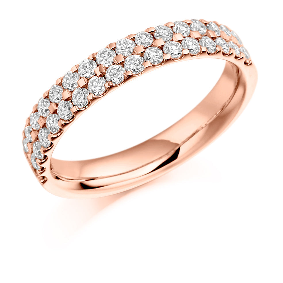 Micro-Claw Half Eternity Ring, 0.75ct total (HET1017) in Rose Gold