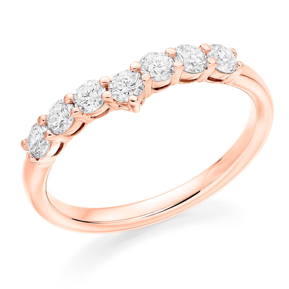 Shaped Claw-Set Half Eternity Ring, 0.5ct total in Rose Gold