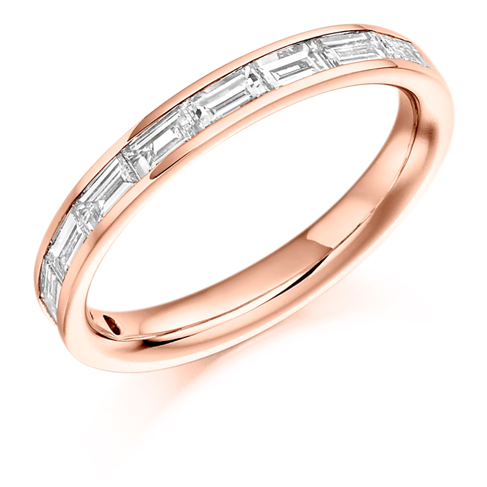 Channel-Set Half Eternity Ring, 0.75ct total (HET1020) in Rose Gold