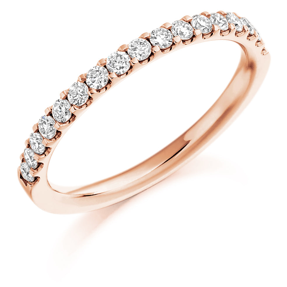 Micro-Claw Half Eternity Ring, 0.33ct total (HET1023) in Rose Gold