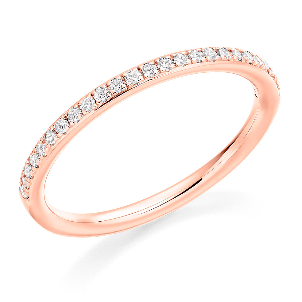 Grain-Set Half Eternity Ring, 0.17ct total in Rose Gold
