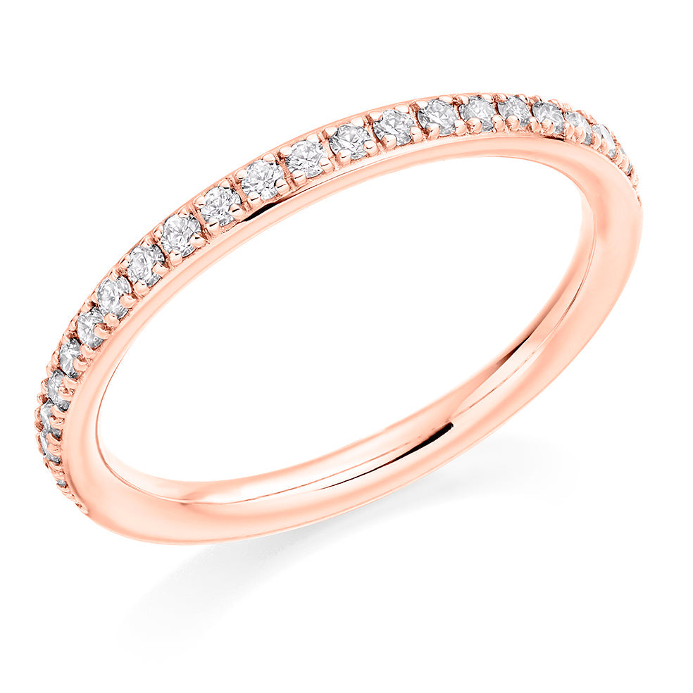 Grain-Set Half Eternity Ring, 0.25ct total (HET10357) in Rose Gold