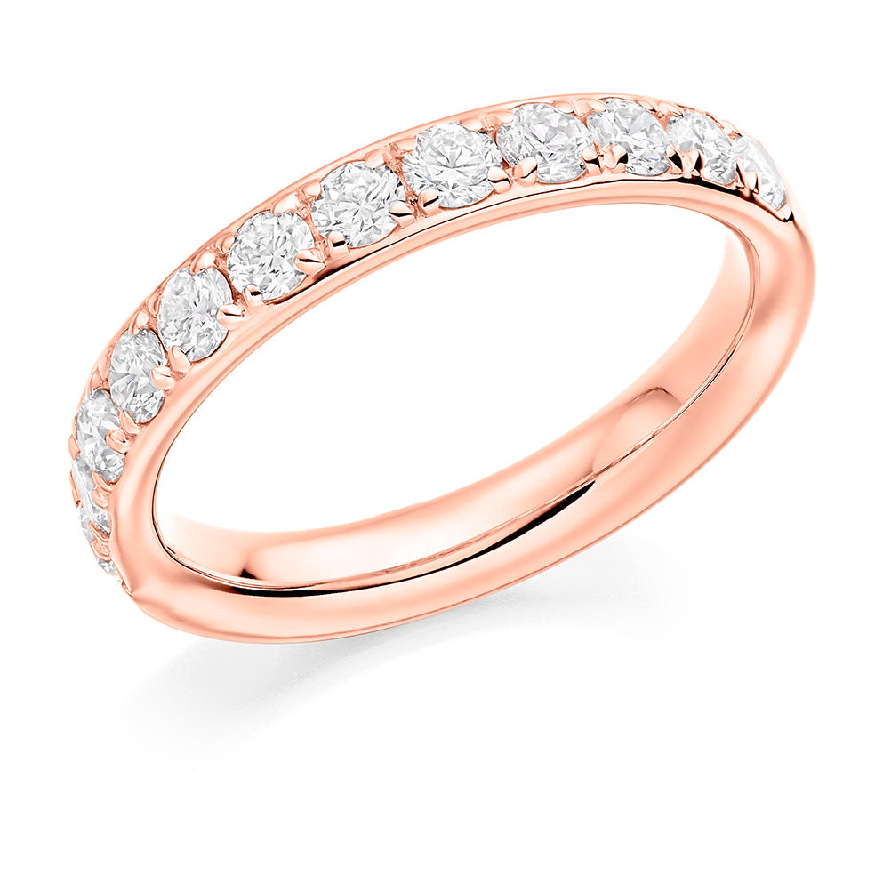 Grain-Set Half Eternity Ring, 1.0ct total in Rose Gold