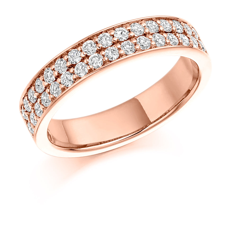 Grain-Set Half Eternity Ring, 0.6ct total in Rose Gold