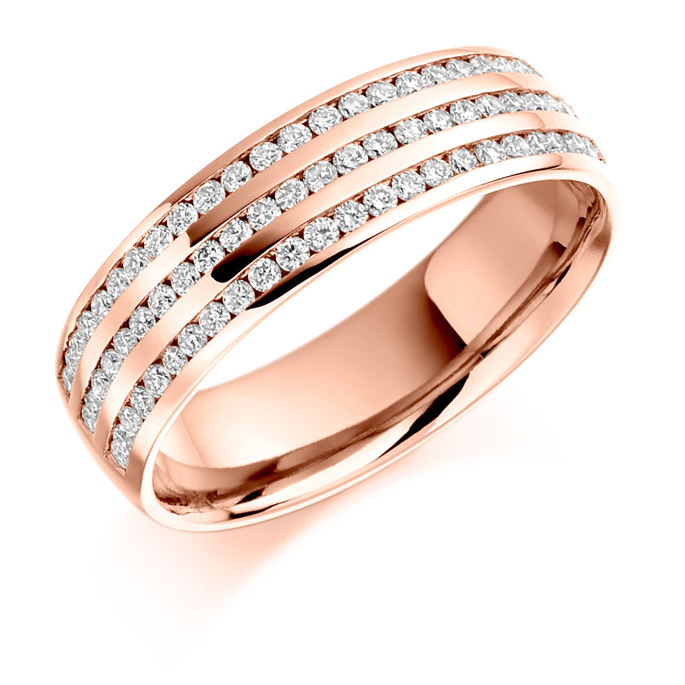 Channel-Set Half Eternity Ring, 0.5ct total in Rose Gold