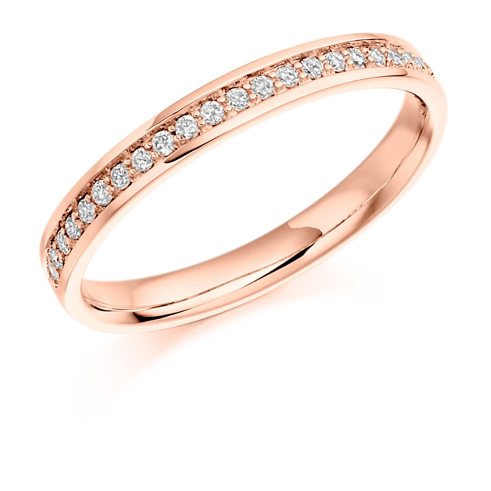 Grain-Set Half Eternity Ring, 0.17ct total (HET1041) in Rose Gold