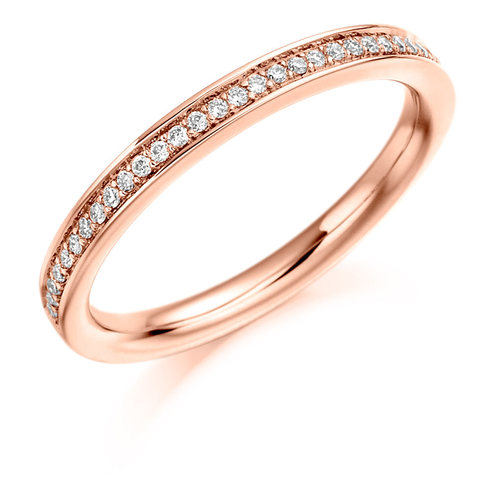 Grain-Set Half Eternity Ring, 0.15ct total (HET1044) in Rose Gold