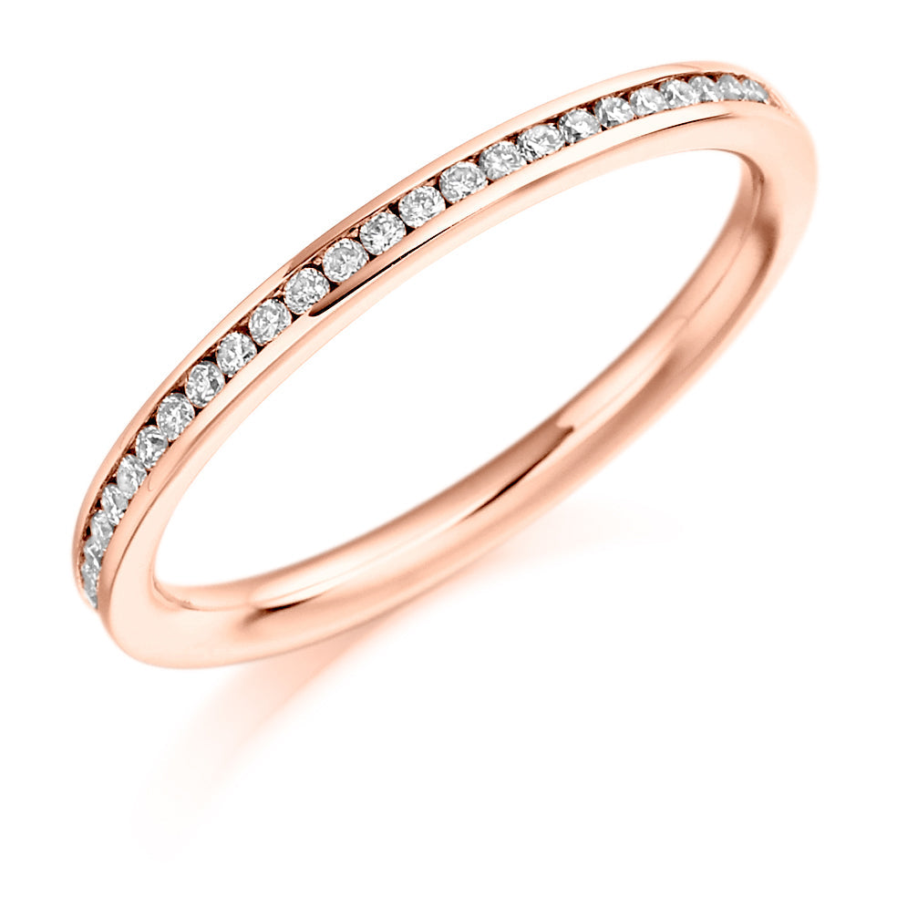Channel-Set Half Eternity Ring, 0.2ct total (HET1045) in Rose Gold