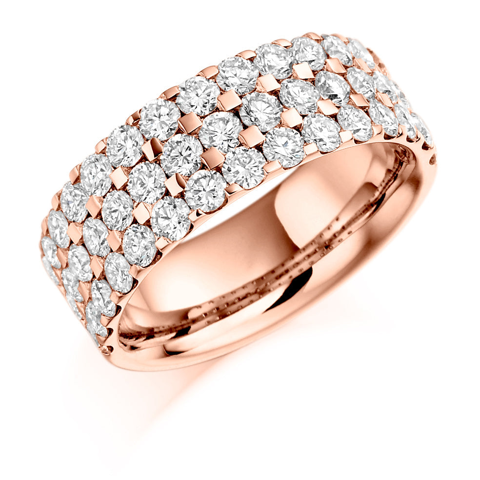 Micro-Claw Half Eternity Ring, 2.25ct total in Rose Gold