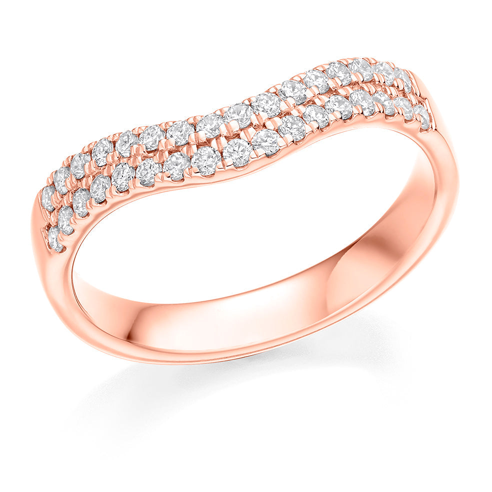 Micro-Claw Half Eternity Ring, 0.33ct total in Rose Gold