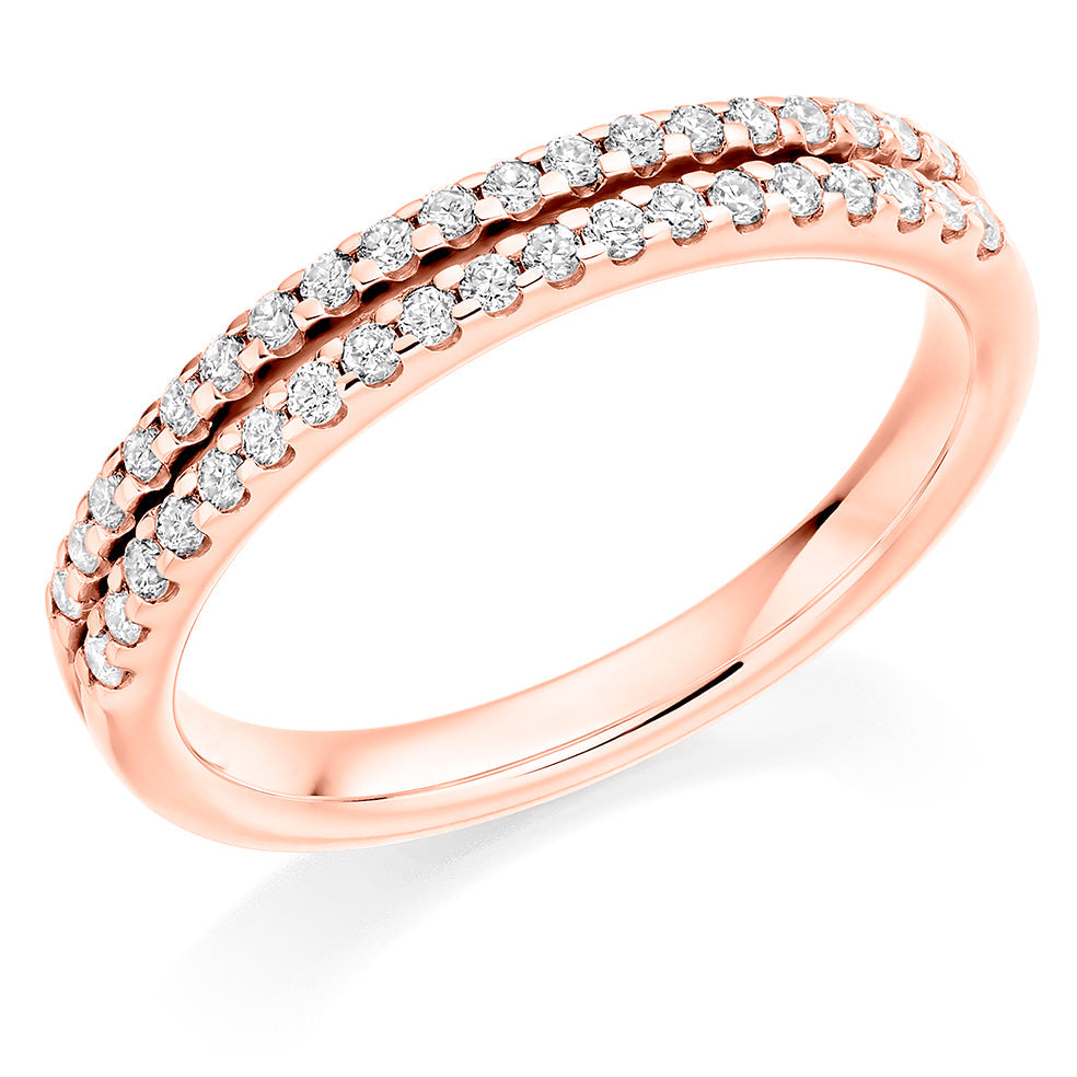 Micro-Claw Half Eternity Ring, 0.3ct total in Rose Gold