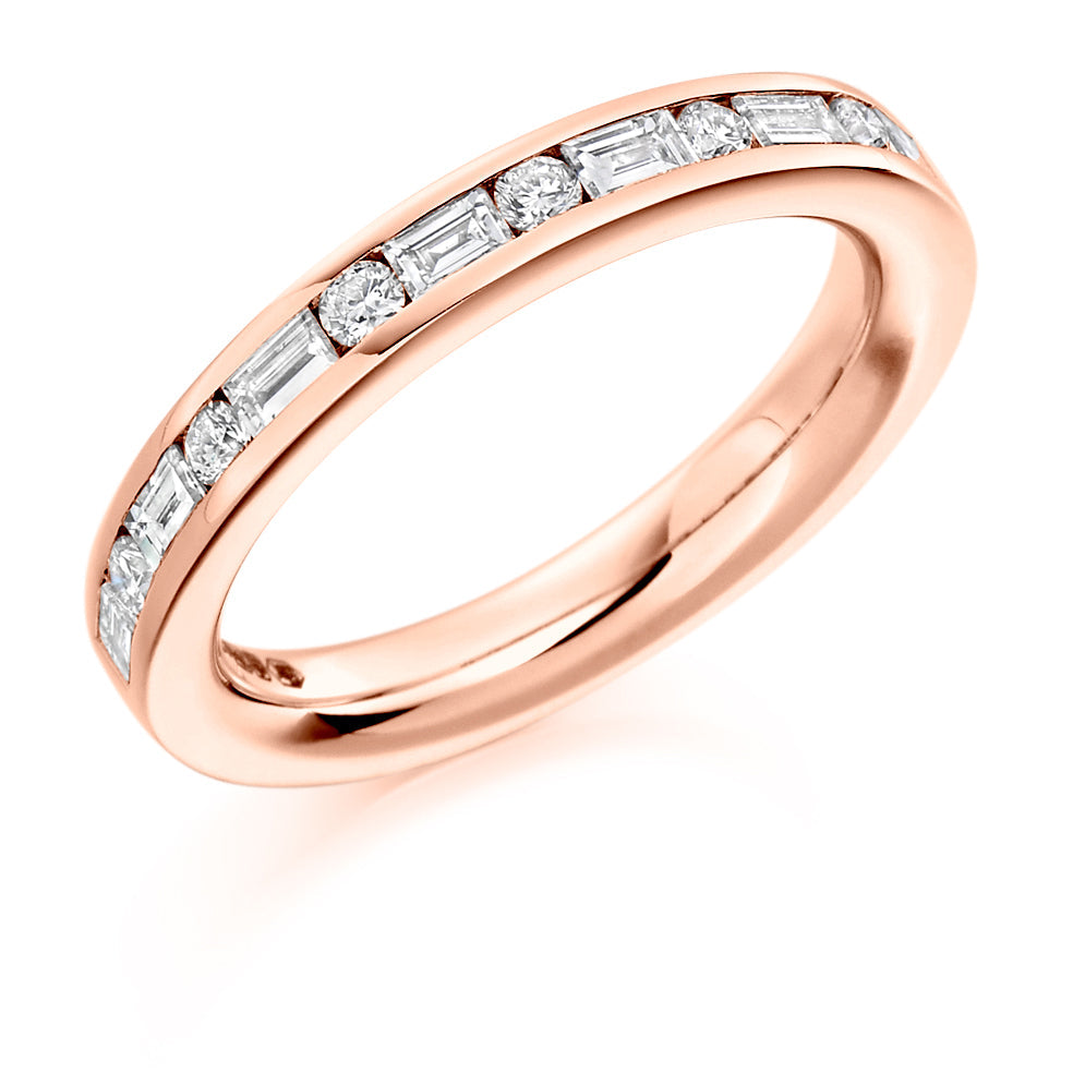 Channel-Set Half Eternity Ring, 0.55ct total (HET1080) in Rose Gold